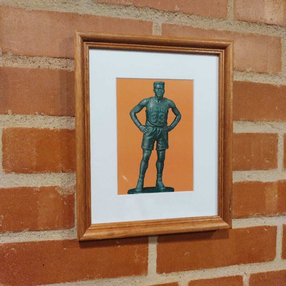 Patrick Ewing New York Knicks Retro NBA Plastic Army Man Framed Art Print